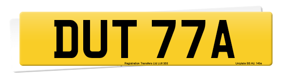 Registration number DUT 77A